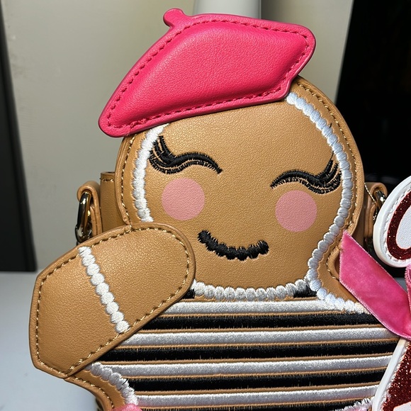 Betsey Johnson Gingerbread XO CAN CAN Girl Crossbody Bag Christmas Multi NWT - Picture 4 of 14